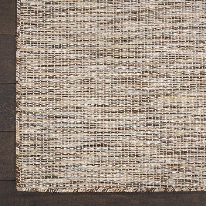 Nourison Positano Indoor-Outdoor Beige 4' x 6' Area Rug, Easy Cleaning, Non Shedding, Bed Room, Living Room, Dining Room, Backyard, Deck, Patio (4x6)