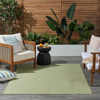 Nourison Home Positano Indoor/Outdoor Green 5' x 7' Area Rug, Easy Cleaning, Non Shedding, Bed Room, Living Room, Dining Room, Backyard, Deck, Patio (5x7)