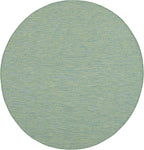 Nourison Positano Indoor/Outdoor Blue/Green 6' x Round Area Rug, Easy Cleaning, Non Shedding, Bed Room, Living Room, Dining Room, Backyard, Deck, Patio (6 Round)