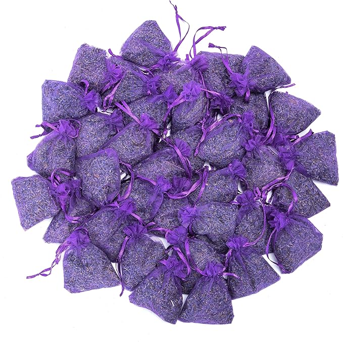 French Lavender Sachets for Drawers and Closets Fresh Scents, Set of 36, Home Fragrance Sachet for Closets and Drawers, Purple, LV-C-36-1