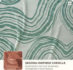 Bedsure 100% Cotton Throw Blanket for Couch - Chenille Woven Textured Blanket Gifts for Women, Cozy and Soft for All Seasons, Home Decor Boho Throw for Bed, Sofa, Aqua Gray, 50x60 Inches