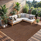 CAMILSON Outdoor Rug 9x12 Modern Area Rugs for Large Indoor and Outdoor Patios and Porches - Waterproof, Washable, Non-Shedding, Easy-to-Clean Outside Carpet (9 x 12, Solid - Gold)