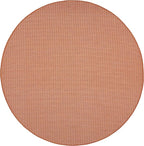 Nourison Positano Indoor/Outdoor Terracotta 8' x Round Area Rug, Easy Cleaning, Non Shedding, Bed Room, Living Room, Dining Room, Backyard, Deck, Patio (8 Round)