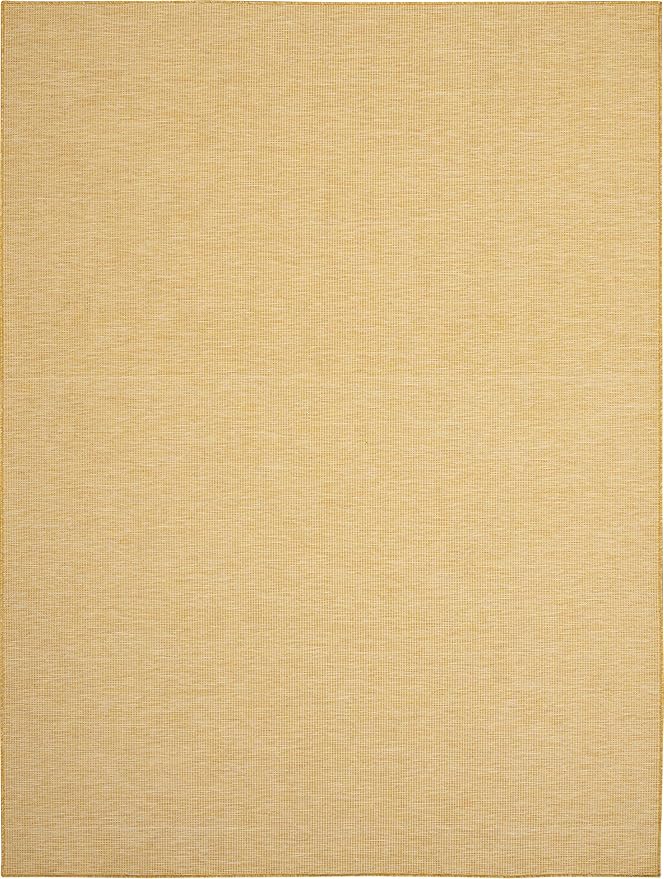 Nourison Home Positano Yellow 9' x 12' Area Rug, Modern, Solid, Indoor/Outdoor, Easy Cleaning, Non Shedding, Bed Room, Living Room, Deck, Backyard