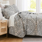 Southshore Fine Living, Inc. Ashanti Collection Oversized Quilt Twin Bedding Set Lightweight, Soft Coverlet Bedspread 2-Piece with one Matching sham (69 in Wide x 98 in Long), Twin/XL, Grey