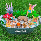 Mood Lab Fairy Garden - Miniature Fairies Figurines Accessories - Camping Kit of 9 pcs - Set for Outdoor or House Decor