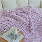 Maetoow Chenille Chunky Knit Blanket Throw (30×40 Inch, Handmade Warm & Cozy Blanket Couch, Bed, Home Decor, Soft Breathable Fleece Banket, Christmas Thick and Giant Yarn Throws, Purple