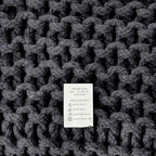 REDEARTH Cube Pouf Foot Stool Ottoman - Hand Knitted Coffee Table - Cotton Cord Boho Pouffe - Home Décor Poof - Stuffed Footrest for Living Room - Bedroom - Patio (16" x 16" x 16") - Dark Gray