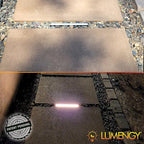 LUMENGY Paver Light Slim 0.5x6 Inch Glare-Free Steel Brick Lighting for Pavers, Walls, Driveway & Pathway Borders 2700K Warm White, Waterproof, Drive-Over Rated - 12V AC/DC