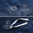 Bedsure Cotton Duvet Cover King - 100% Cotton Waffle Weave Navy Blue Duvet Cover King Size, GentleSoft™ and Breathable Bedding Set for All Season, 3 Pieces, 104"x90"