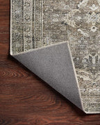 Loloi Layla Collection LAY-13 Antique/Moss 5'-0" x 7'-6" .13" Thick Area Rug, Soft, Durable, Vintage Inspired, Distressed, Low Pile, Non-Shedding, Easy Clean, Printed, Living Room Rug