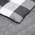 Amazon Basics Lightweight Microfiber Comforter Sets, 3-Pieces, Black/White, Checkerboard, King