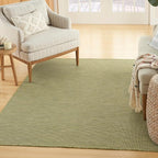 Nourison Home Positano Indoor/Outdoor Green 4' x 6' Area Rug, Easy Cleaning, Non Shedding, Bed Room, Living Room, Dining Room, Backyard, Deck, Patio (4x6)