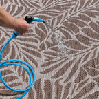 Keen Home Design Terrace Outdoor Round Rug - 5ft Round Washable Indoor/Outdoor Rug for Patio, Kitchen, Balcony, Beach, Garden, Deck and Porch, Size: 5'3" Round