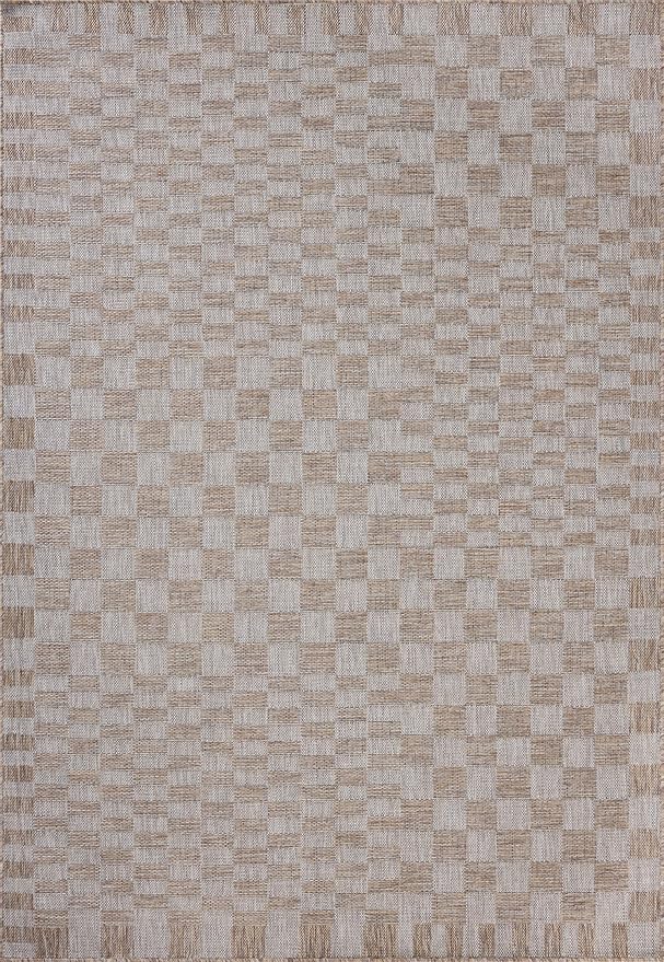 Loloi Amber Lewis Topanga Collection TOP-03 Natural/Dove 3'-11" x 5'-11" Indoor/Outdoor Accent Rug