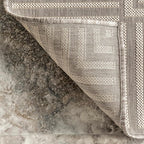 nuLOOM 5' x 8' Outdoor Area Rug, Casual Design With Striped Border, Stain Resistant, Highly Durable, For Patio, Balcony, Bedroom, Living Room, Dining Room, Bathroom, Light Grey