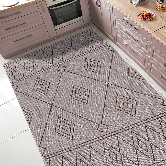 Keen Home Design Terrace Outdoor Area Rug - 8x10 Washable Indoor/Outdoor Rug for Patio, Kitchen, Balcony, Beach, Garden, Deck and Porch, Size: 7'7"x10'