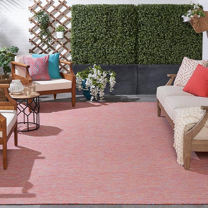 Nourison Home Positano Indoor/Outdoor Rainbow 9' x 12' Area Rug, Easy Cleaning, Non Shedding, Bed Room, Living Room, Dining Room, Backyard, Deck, Patio (9x12)