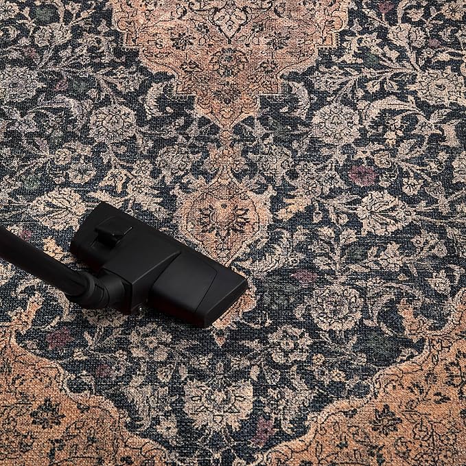 Keen Home Design 5x7 Rug - Machine Washable Area Rug with Non-Slip Backing, Ideal for Living Room, Dining Room, Bedroom - Vintage, Easy Clean, Durable, Low Pile Rug - (5' x 7')