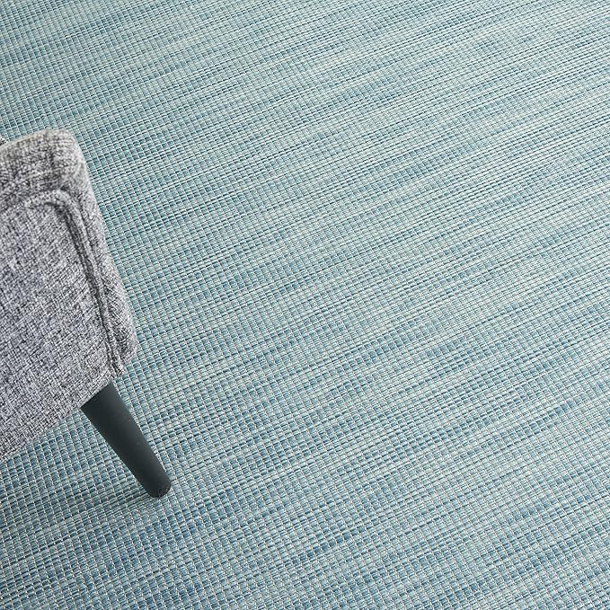 Nourison Home Positano 8' x 10' Aqua Fabric Modern Area Rug (8' x 10')