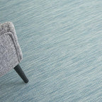 Nourison Positano Indoor-Outdoor Aqua 4' x 6' Area Rug, Easy Cleaning, Non Shedding, Bed Room, Living Room, Dining Room, Backyard, Deck, Patio (4x6)