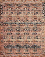 Loloi Layla Collection LAY-14 Mocha/Blush 7'-6" x 9'-6" .13" Thick Area Rug, Soft, Durable, Vintage Inspired, Distressed, Low Pile, Non-Shedding, Easy Clean, Printed, Living Room Rug