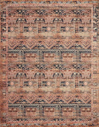 Loloi Layla Collection LAY-14 Mocha/Blush 5'-0" x 7'-6" .13" Thick Area Rug, Soft, Durable, Vintage Inspired, Distressed, Low Pile, Non-Shedding, Easy Clean, Printed, Living Room Rug